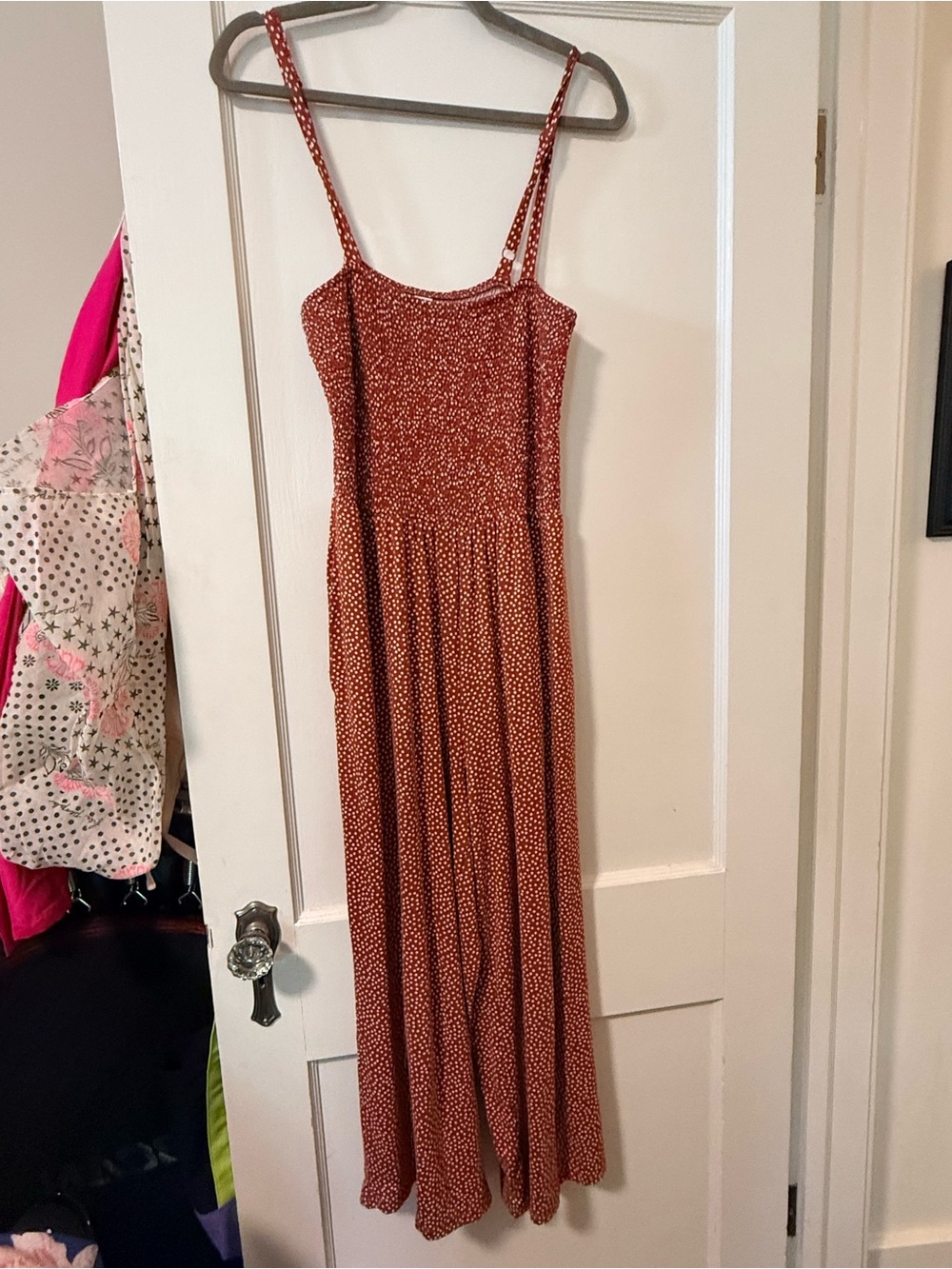 Old Navy Rust Polka Dot Maxi Dress